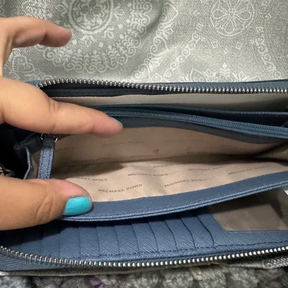 Michael Kors Slate Blue Tote and Wallet Set - Picture 13 of 15